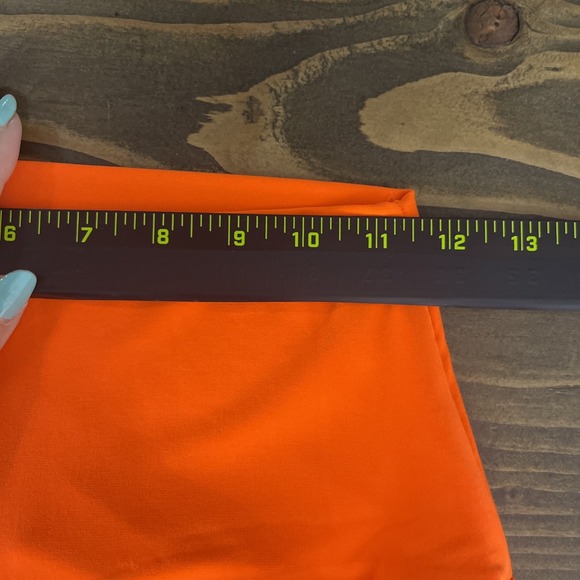 Norma Kamali Bright Orange Spat Split Flare Leggings Womens Size S Stretch Bold - Picture 5 of 9